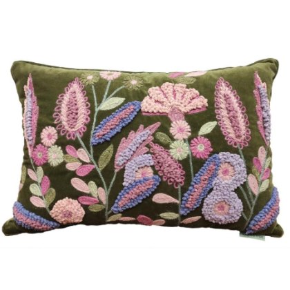 Aquarelle Home Phoebe Moss Velvet Cushion