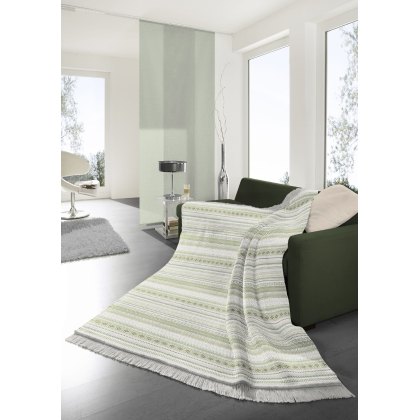 Biederlack Kian Stripe Green Throw