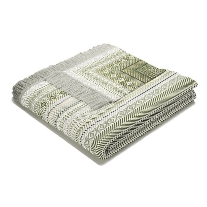 Biederlack Kian Stripe Green Throw