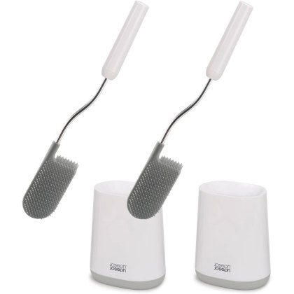 Joseph Joseph Flex Lite Twin Toilet Brush Set Grey