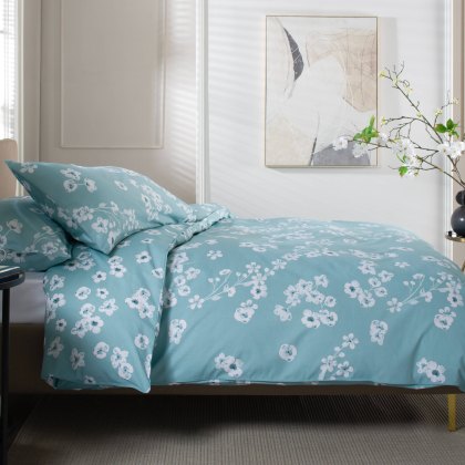 The Lyndon Company Petite Fleure Duvet Cover Set Duck Egg Blue The Lyndon Company Petite Fleure Duvet Cover Set Duck Egg Blue