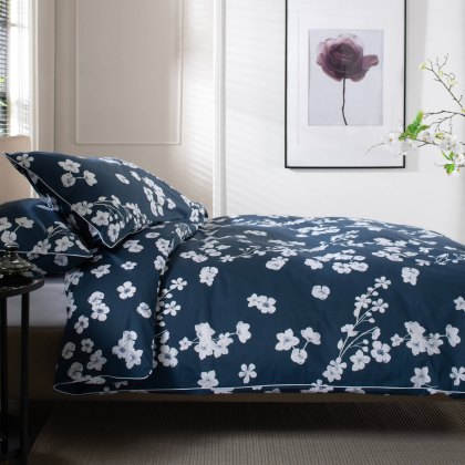 The Lyndon Company Petite Fleure Duvet Cover Set Blue The Lyndon Company Petite Fleure Duvet Cover Set Blue