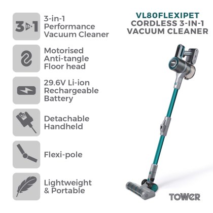 Tower VL80 Flexi Pet 3 in 1 Cordless Vacuum Cleaner