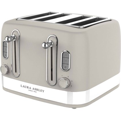 Laura Ashley Dove Grey 4 Slice Toaster