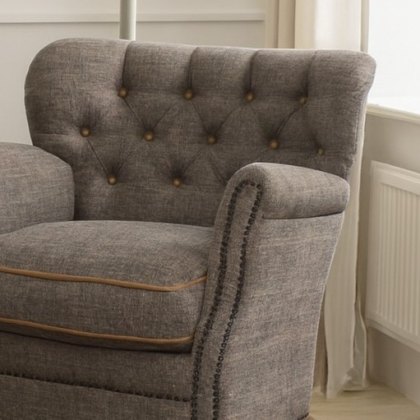 Dean Button Back Chair in Harrington Tweed