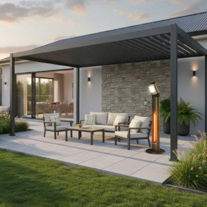 Apollo Floor Standing Patio Heater with light