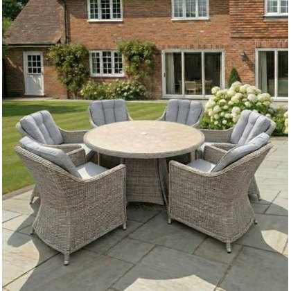 Ivy 6 Seater Round Dining Set