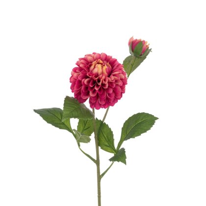 Floralsilk Pom Pom Dahlia Spray Deep Pink