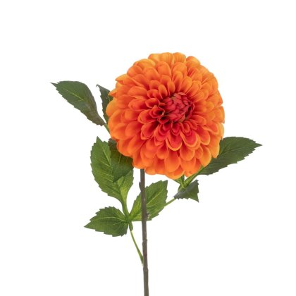 Floralsilk Pom Pom Dahlia Stem Orange
