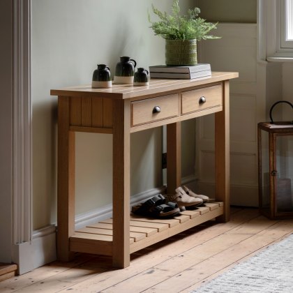Gallery Direct Eton 2 Drawer Console Table in Natural