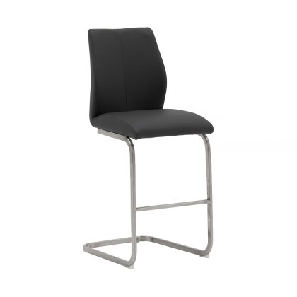 Irma Brushed Steel Counter Stool in Black