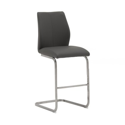 Irma Brushed Steel Counter Stool in Grey