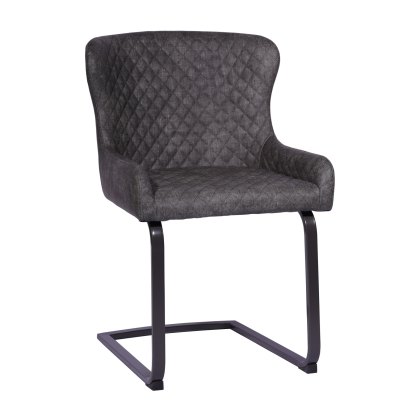 Fusion Oak Cantilver Dining Chair Pair in Graphite Fusion Oak Cantilver Dining Chair Pair in Graphite