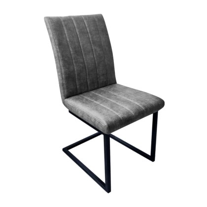 Fusion Oak Retro Stitch Dining Chair Pair in Graphite Fusion Oak Retro Stitch Dining Chair Pair in Graphite