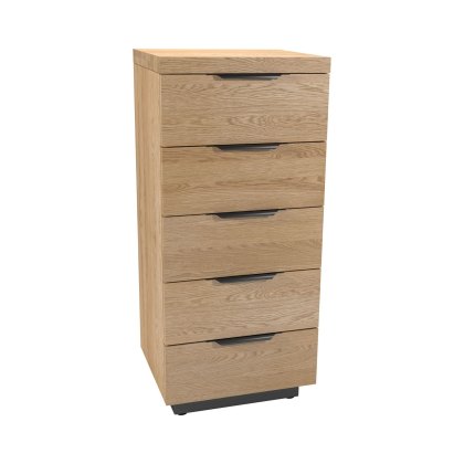 Fusion Oak 5 Drawer Tall Chest
