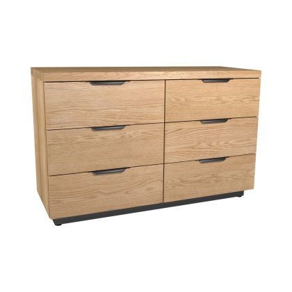 Fusion Oak 6 Drawer Wide Chest