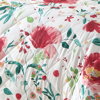 D&D Abstract Poppy Bedspread