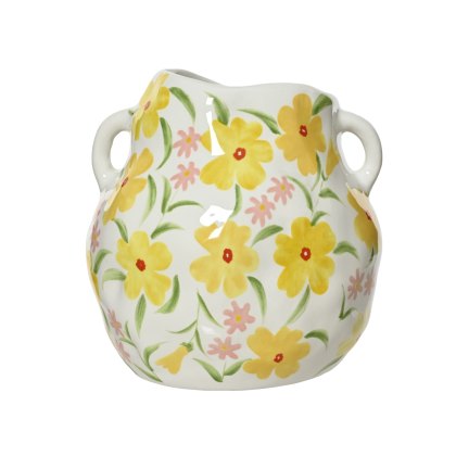 Kaemingk Yellow Floral Porcelain Vase