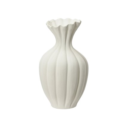 Kaemingk Off White Scalloped Vase