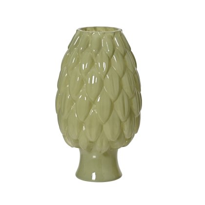 Kaemingk Green Milky Glass Vase