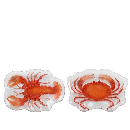 Kaemingk Lobster and Crab Glass Plates