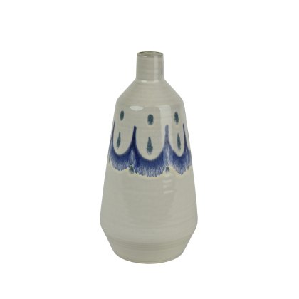 Kaemingk Blue and White Terracotta Vase