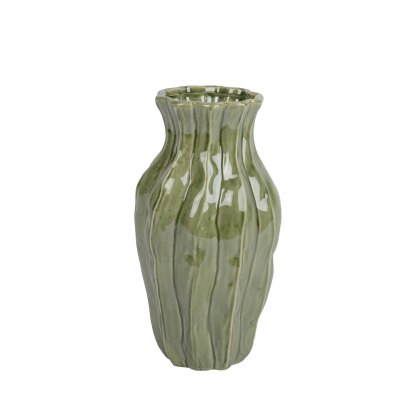 Kaemingk Green Reaction Glaze Porcelain Vase
