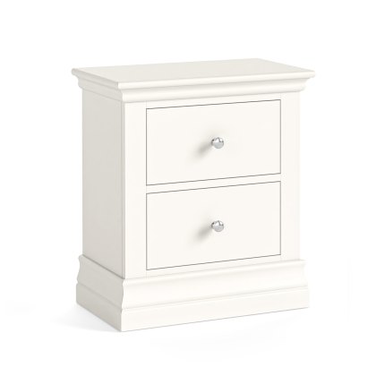 Burgundy Off White 2 Drawer Bedside Table