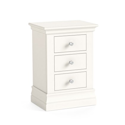 Burgundy Off White 3 Drawer Bedside Table