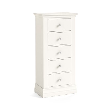 Burgundy Off White 5 Drawer Tallboy