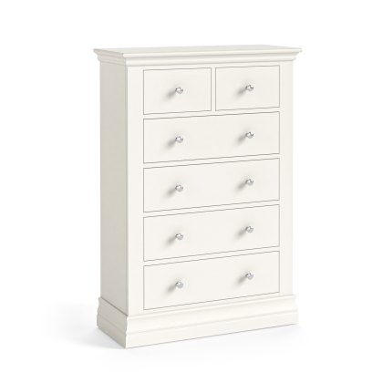 Burgundy Off White 2 Over 4 Drawer Chest