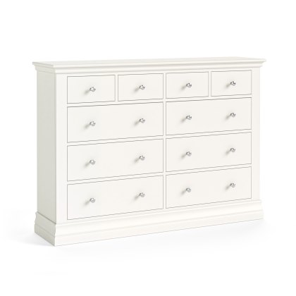 Burgundy Off White 4 Over 6 Drawer Chest