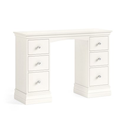 Burgundy Off White Double Pedestal Dressing Table