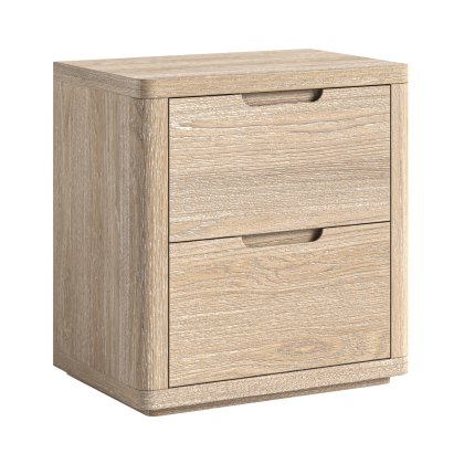 Portobello Wide 2 Drawer Bedside Table