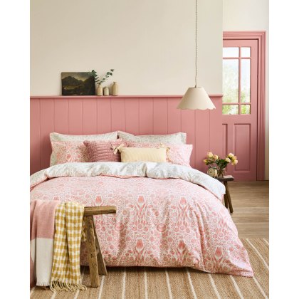 Laura Ashley Ashstead Damask Duvet Set Coral