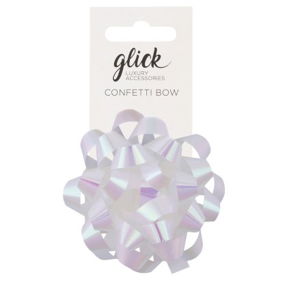 Glick Iridescent White Confetti Bow
