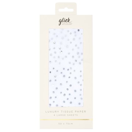 Glick Foil Flecks White Tissue Paper