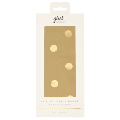 Glick Foil Dots Gold Tissue Paper Glick Foil Dots Gold Tissue Paper