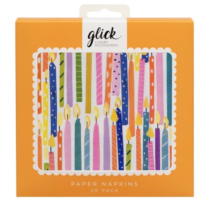 Glick Candle Bright Paper Napkins 20pk Glick Candle Bright Paper Napkins 20pk