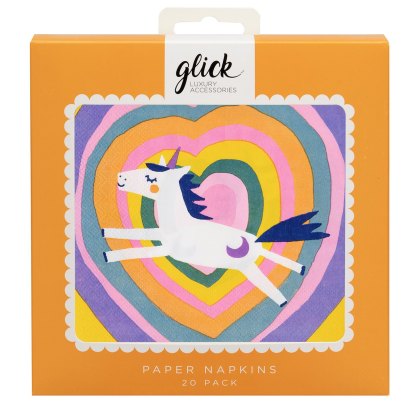 Glick Unicorn Rainbows Paper Napkins 20pk