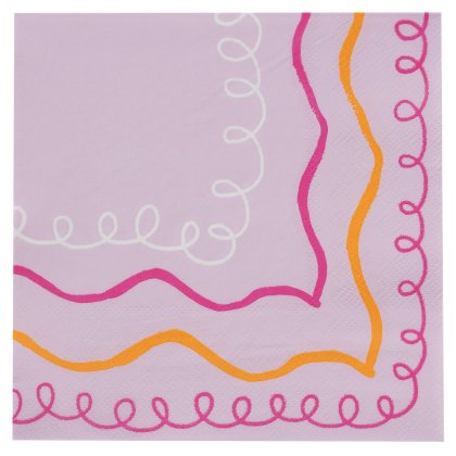 Glick Neon Doodle Paper Napkins 20pk Glick Neon Doodle Paper Napkins 20pk