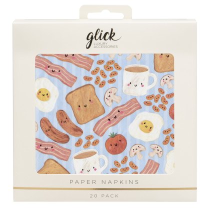 Glick Fry Up Friends Paper Napkins 20pk Glick Fry Up Friends Paper Napkins 20pk