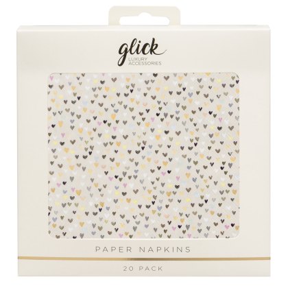 Glick Ditsy Hearts Paper Napkins 20pk