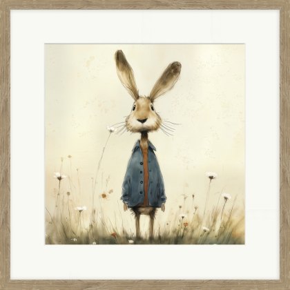 Artko Stick Leg Rabbit Framed Print