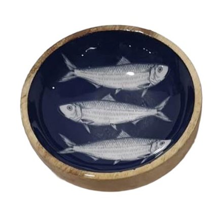 Candlelight Sardines Fish Mango Bowl Blue Candlelight Sardines Fish Mango Bowl Blue