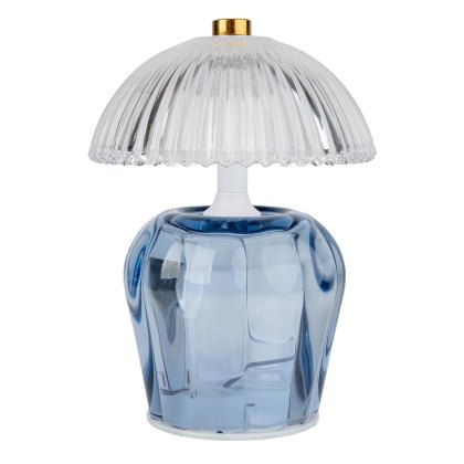 Candlelight Vintage Glass Battery LED Lamp Blue