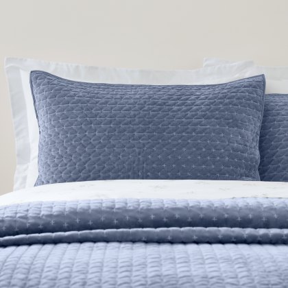 Bianca Attica Velvet Blue Pillowsham Pair