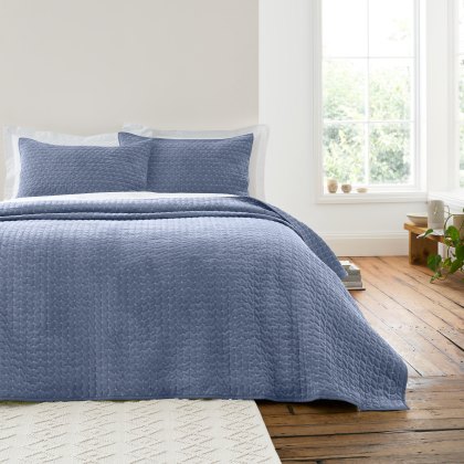 Bianca Attica Velvet Blue Bedspread Bianca Attica Velvet Blue Bedspread