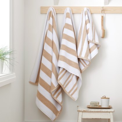 Bianca Reversible Stripe Natural Towels