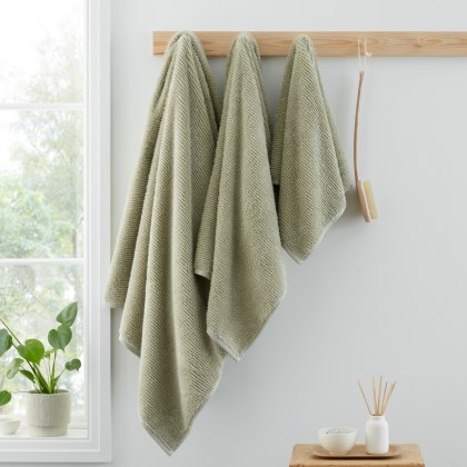Bianca Zero Twist Green Towels